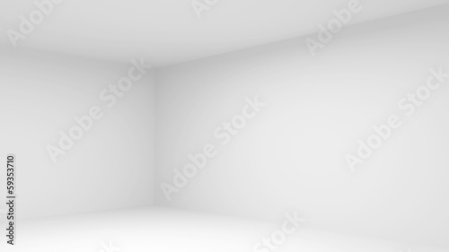 Abstract empty white room interior. 3d render illustration
