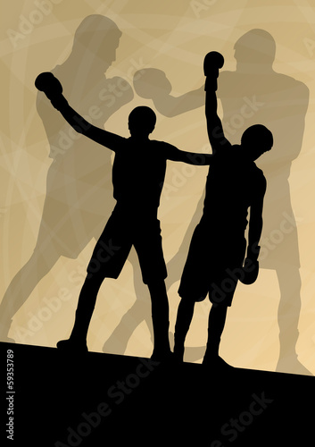 Boxing active young men box sport silhouettes vector abstract ba
