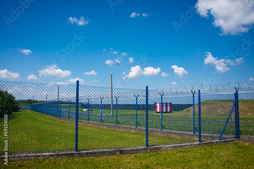 Blue fence