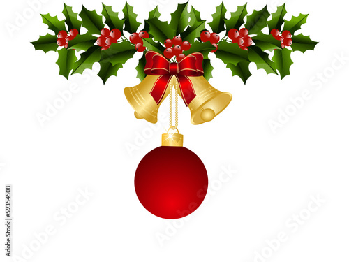 floral,mistel,weihnachtsglocke,schleife,hintergrund,rot,3d