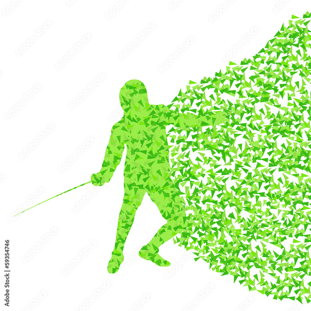 Fencing man sport silhouette vector background concept made of f Fencing man sport silhouette vector background concept made of f
