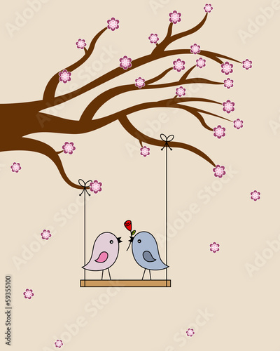 Card san Valentin. birds in love photo