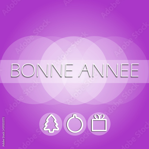 Carte bonne année Mauve