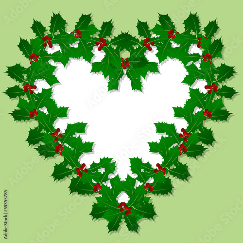 Christmas holly berry vintage holiday decoration illustration ba