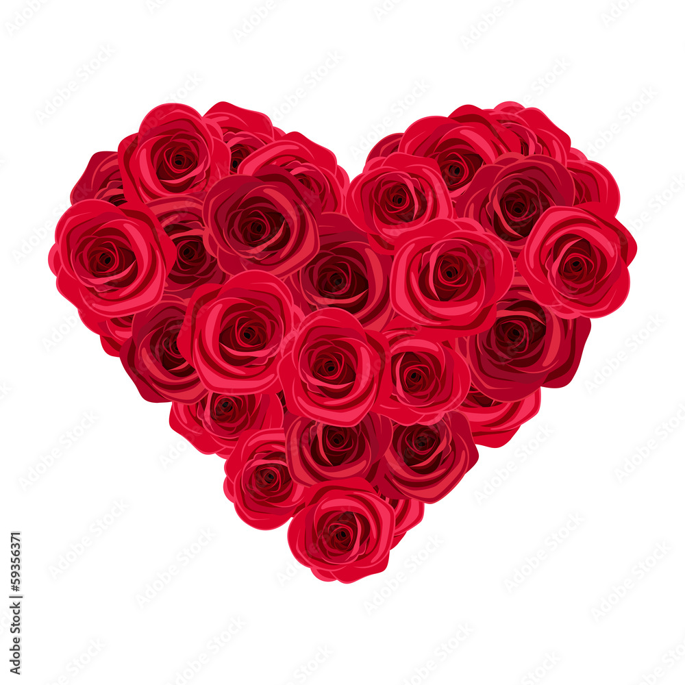 Heart of red roses. Vector illustration. Heart of red roses. Vector illustration.