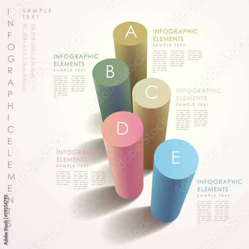 abstract 3d cylinder infographics