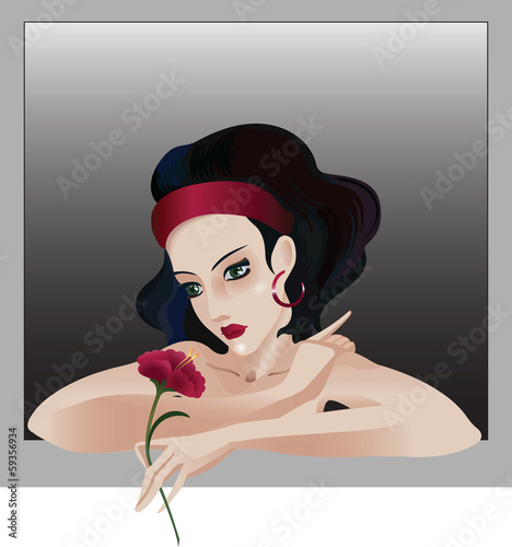 Lady with a flower