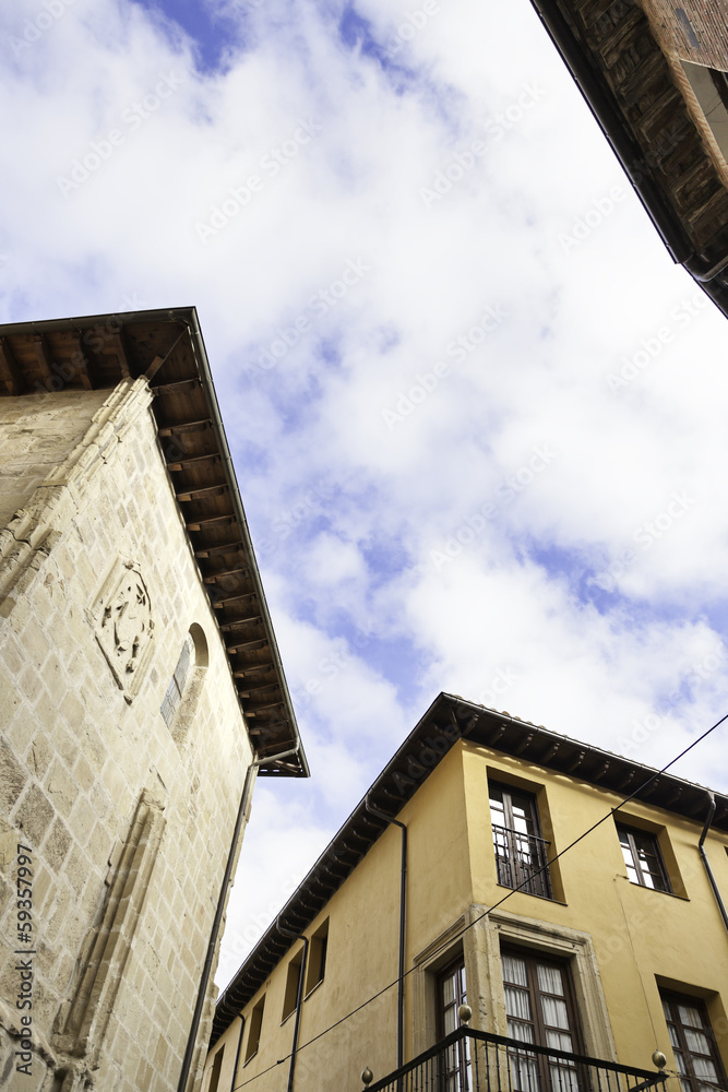 Ancient church and classical houses Ancient church and classical houses