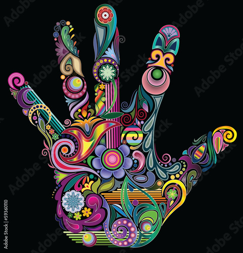 Rainbow hand