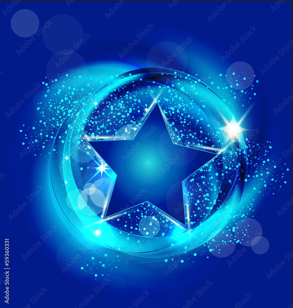 Fototapeta premium Brilliant blue star background