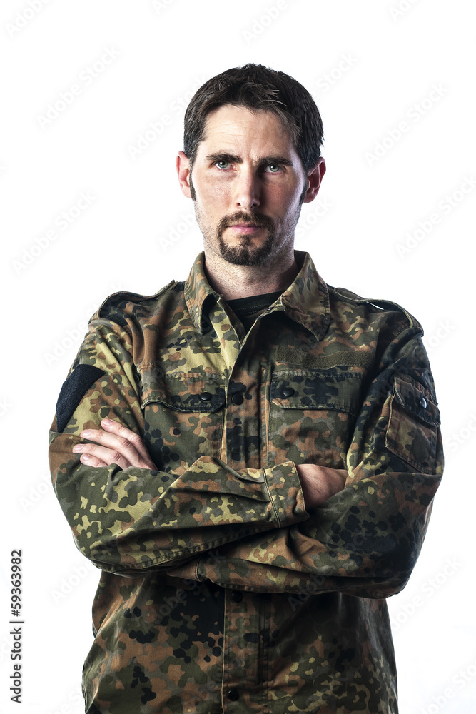Man with camouflage