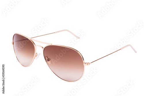 Aviator gradient sunglasses isolated on white background