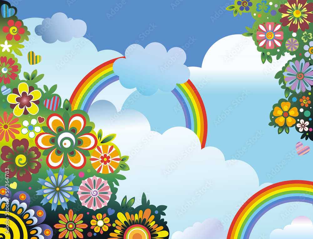 Rainbows and flowers
