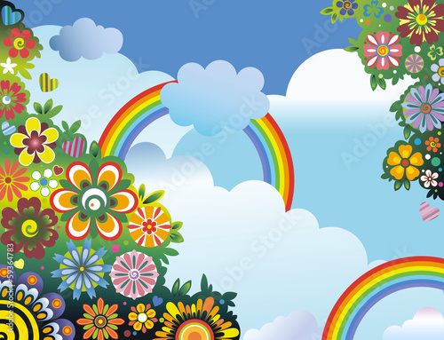 Rainbows and flowers
