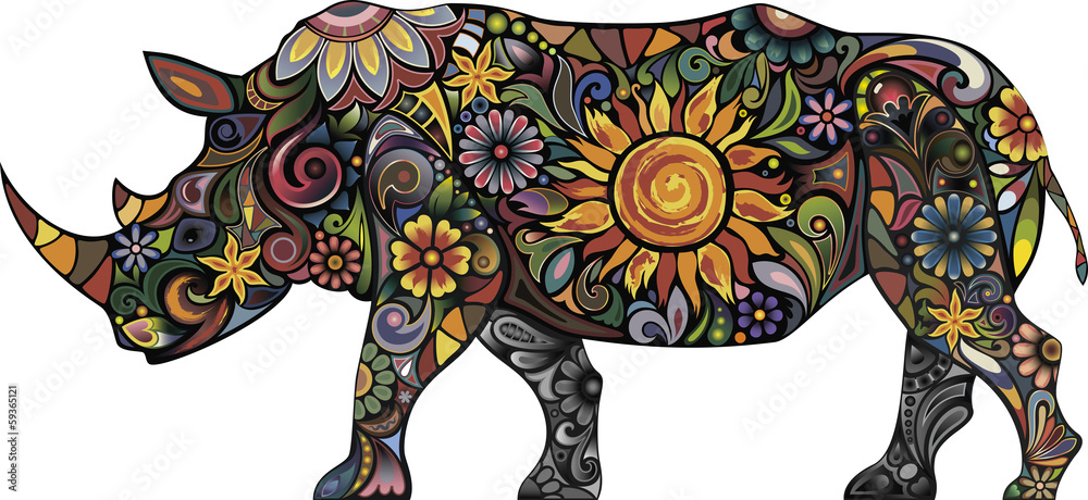 Obraz premium Cheerful rhinoceros
