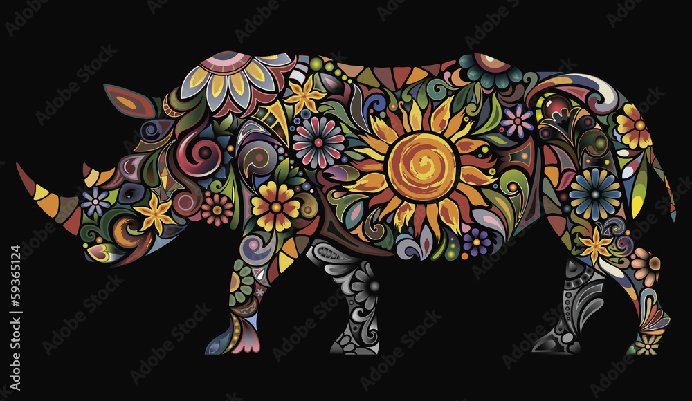 Fototapeta premium Cheerful rhinoceros