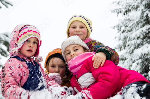 Group of children in snow