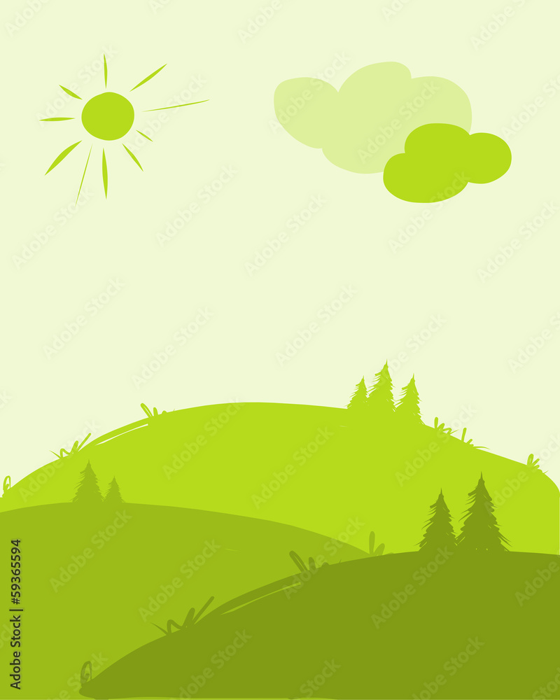 Green hills, landscape for your design