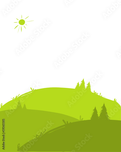 Green hills, landscape for your design