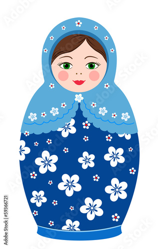 Russian tradition matryoshka dolls in vector photo