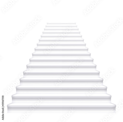 Front white staircase.