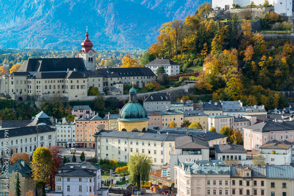 Panoramic view of the historic city of Salzburg