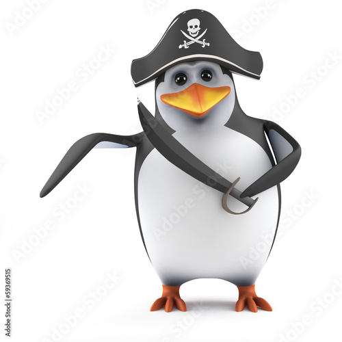 Cute penguin has turned to piracy!