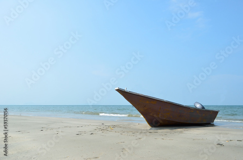 A boat at a beach