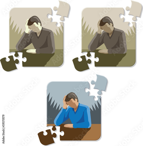 Depressed/Stressed man puzzle