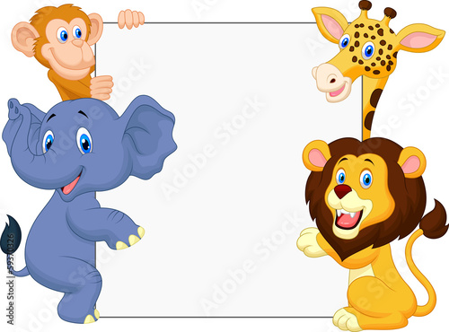 Wild animal with blank sign