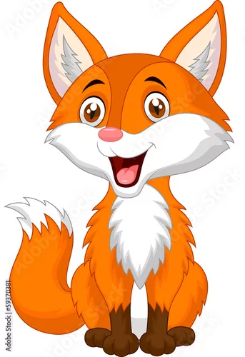 Naklejka na ścianę Kreskówka Lis