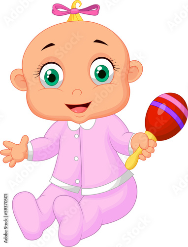 Baby boy with musical toy