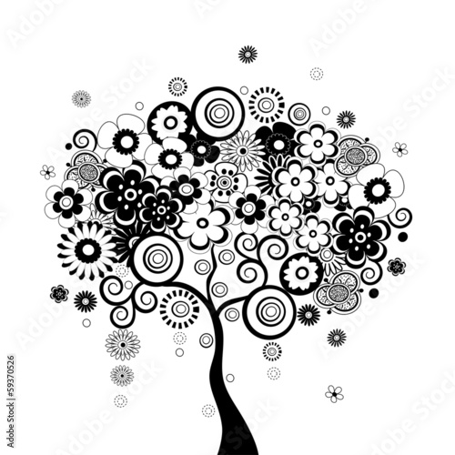Black and white tree