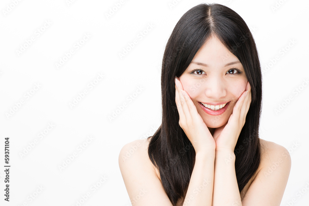 attractive asian woman beauty image on white background attractive asian woman beauty image on white background