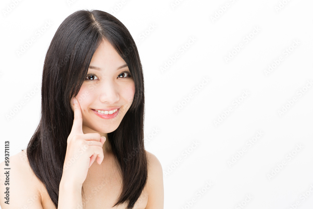 attractive asian woman beauty image on white background attractive asian woman beauty image on white background