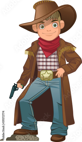 kid dressed as a cowboy