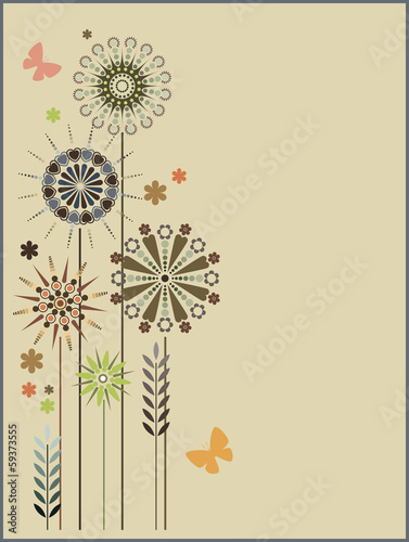 Flowers and butterflies