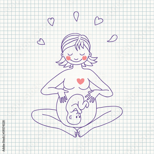 Illustration of a happy pregnant woman