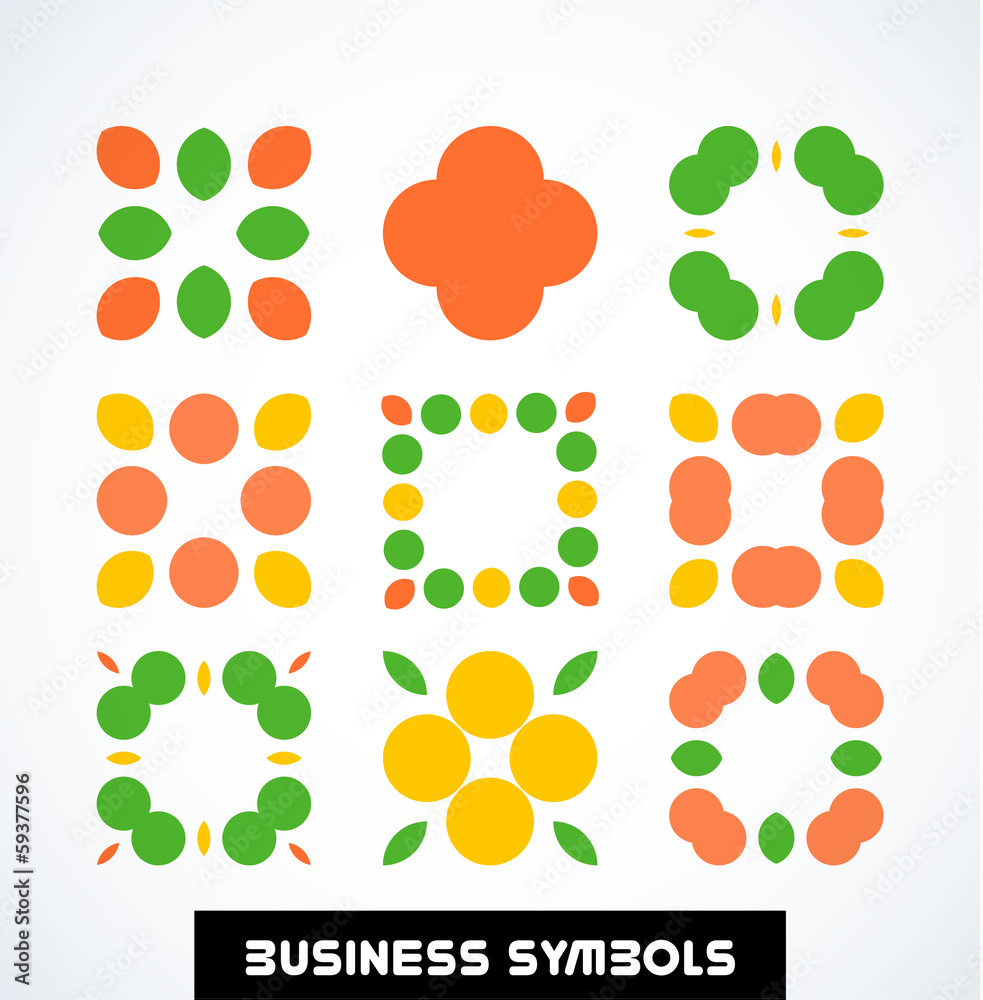 Business geometric shape symbols. Icon set Business geometric shape symbols. Icon set