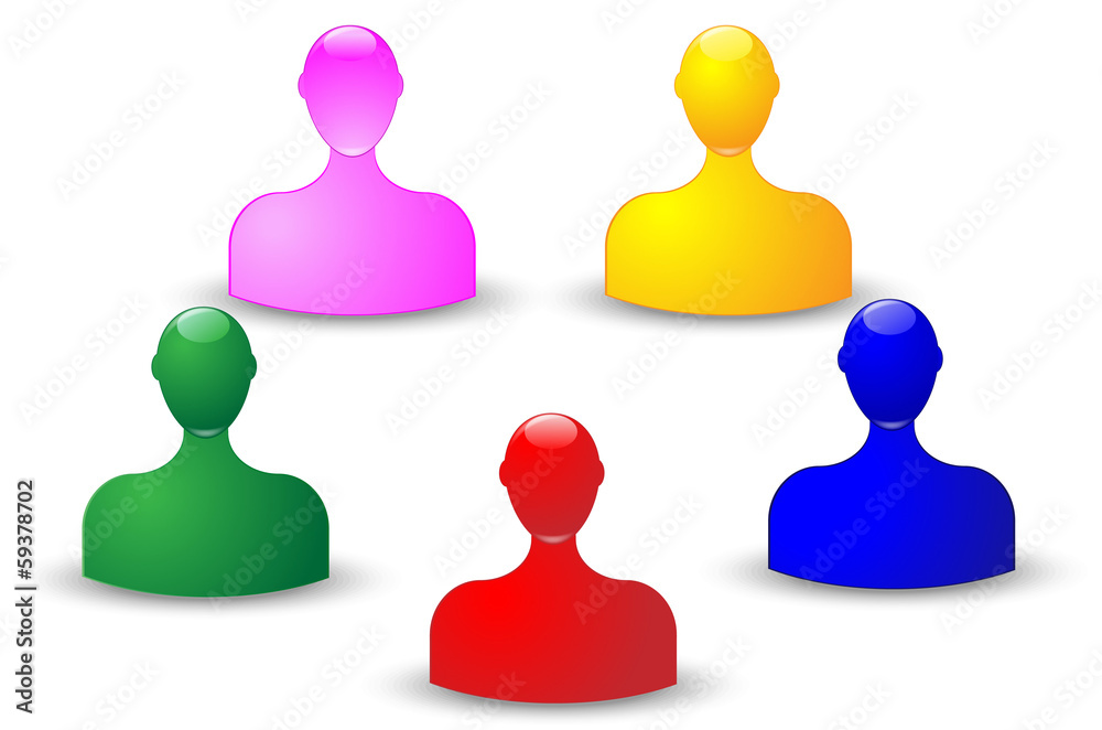 bright icons of people on a white background bright icons of people on a white background