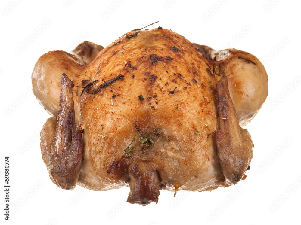fresh domestic fried chicken isolated on white