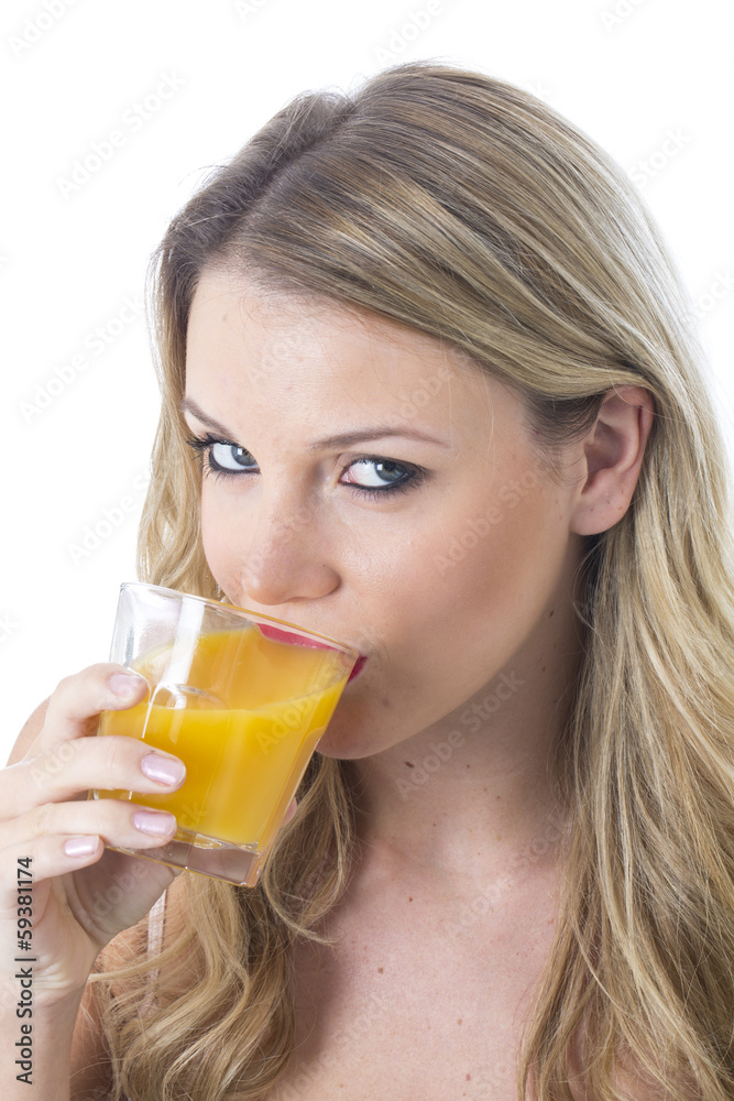 Young Woman Drinking Orange Juice Young Woman Drinking Orange Juice