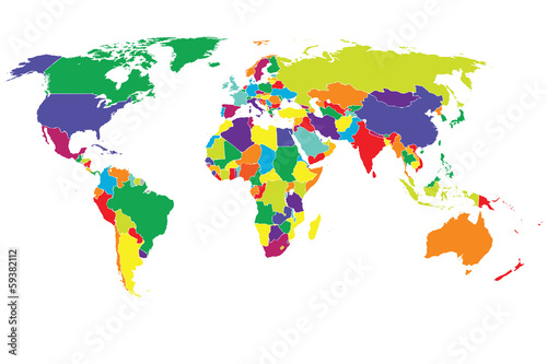 Fototapeta Naklejka Na Ścianę i Meble -  World Map Vector color
