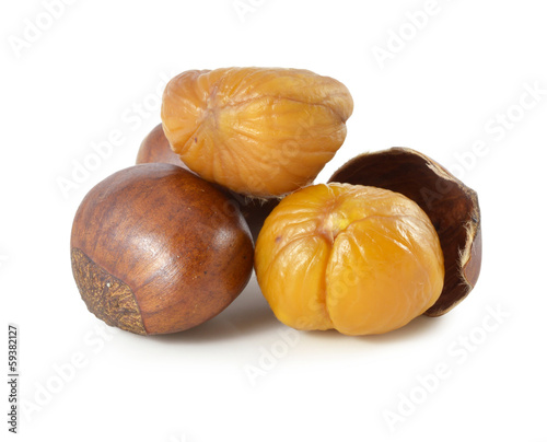 Sweet chestnut on white background
