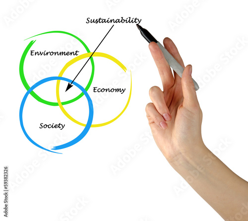 Presentation of diagram of sustainability photo
