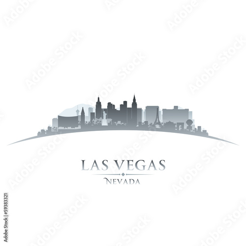 Las Vegas Nevada city skyline silhouette white background