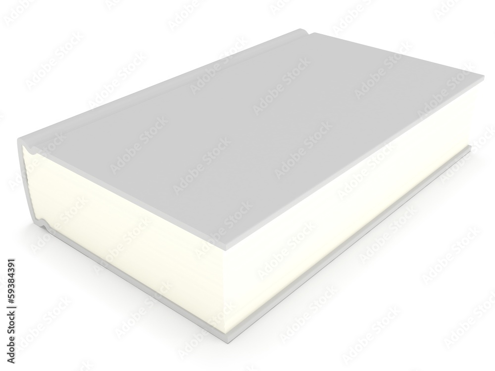 3D blank book cover over white background 3D blank book cover over white background
