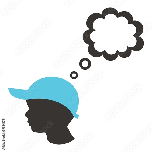 Silhouette of boy head