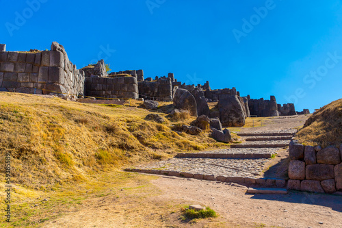 Inca Wall in SAQSAYWAMAN, Peru, South America.