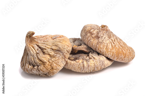 dried figs on the white background